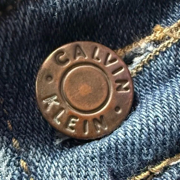 ππΌ CALVIN KLEIN Vintage 70s High-Rise Straight Leg Jeans | Made in USA Sz 26 - Picture 3 of 8